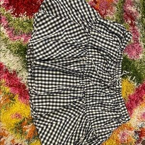 J. Crew Navy and White Gingham Skirt